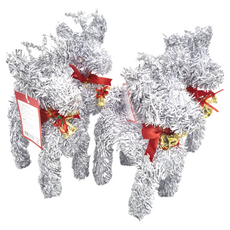 聖誕糜鹿加鐘 Set 4 銀白色 塑膠金屬材質