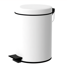 TRENY 加厚 緩降 不鏽鋼垃圾桶, 白色