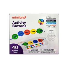 miniland 數字鈕扣穿繩組 40入 STEM玩具 學習數數和排序, 1盒