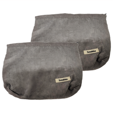 KOUJI 叩吉好物 燈芯絨化妝包 S06 燈芯絨灰 2入組, 18 x 26cm