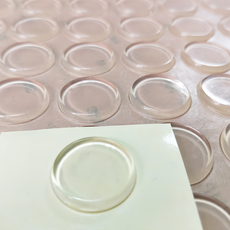 消音防撞粒 適用於門把手 馬桶蓋後 冰箱門 花瓶底部等, 12 x 2mm, 圓扁型, 1組