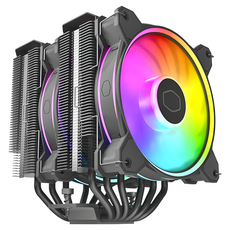 Cooler Master 酷碼 Hyper 622 Halo 雙塔式散熱器，內建 Halo² 風扇，6導熱管，ARGB燈光，鋁合金上蓋，高相容性, 黑色, 1個