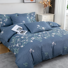 舒柔棉 鋪棉床包兩用被套四件組 台灣製造, 雙人, 夢娜花園