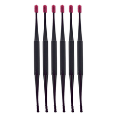 螺旋雙頭掏耳棒 塑料+矽膠, 6支, 1入