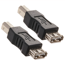 UniSync USB2.0 A母對B公印表機專用轉接頭, 黑色, 2個