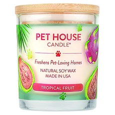 PET HOUSE 室內除臭寵物香氛蠟燭，熱帶水果，天然大豆蠟，美國製造, 255g, 1罐