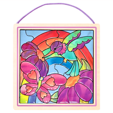 Melissa&Doug 瑪莉莎 彩繪水晶壁貼, 蜂鳥花園, 1個