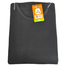 Partner dear 加厚圓領男保暖衣 100%聚酯纖維, XL, 黑色