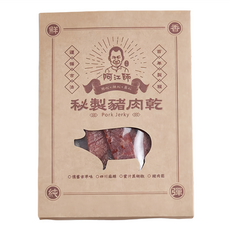 阿江師 秘製豬肉乾 濃郁義式黑胡椒香氣 台灣國產豬 獨家配方 減糠減鹽, 150g, 1盒