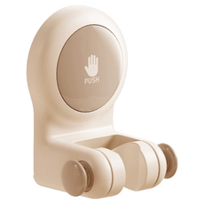 躬親 真空吸盤蓮蓬頭支架 奶油杏 角度可調節 免打孔 重複使用 浴室必備, 10 x 7.2 x 5.2cm