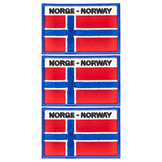 A-ONE 匯旺 挪威國旗刺繡布貼 8x5cm 聚酯纖維材質, 挪威, 3個