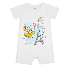 baa baa sheepz 抱抱羊 褲襠包屁衣 短袖連身衣 95%天然竹纖維, 18~24M, 巴黎