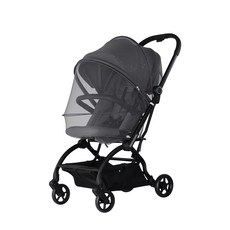 JAR嚴選 拉鍊式全罩推車蚊帳, 黑色, 1個