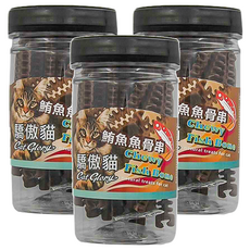 Cat Glory 驕傲貓 嚼嚼魚骨串, 貓咪天然零食, 鮪魚味, 150g, 3罐