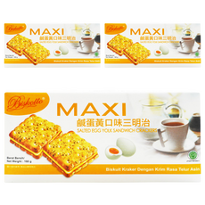 Biskotto MAXI 愛炫三明治餅乾 鹹蛋黃口味, 160g, 3盒