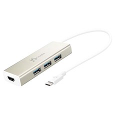 j5create 凱捷國際 USB3.1 Type-C to 4K HDMI充電傳輸Hub集線器 JCH451, 1個, 銀色