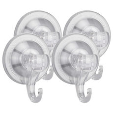 comet 強力吸附式牆面掛鈎, 4個, 透明色