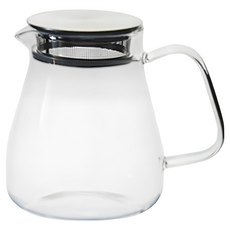 JAR嚴選 韻茶鋼蓋 + 耐熱高硼硅水果花玻璃壺, 800ml, 透明色, 1個