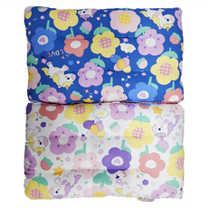 100%純棉可水洗兒童枕頭 Set 2個, 43 x 28 x 6cm, 花朵獨角獸-藍 + 花朵獨角獸