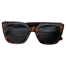 ALEGANT 時髦復古貓眼大方框墨鏡/UV400太陽眼鏡, 琥珀花紋, 144 x 148 x 59mm