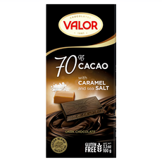 西班牙 VALOR 70%焦糖海鹽黑巧克力片, 100g, 1片