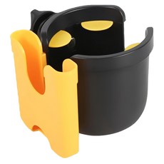 2合1 嬰兒車杯架手機架, 黃黑色, 1個