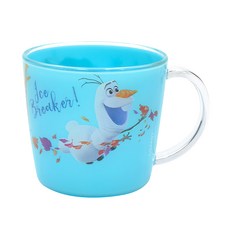 LiLFANT 迪士尼冰雪奇緣雪寶雙層把手杯, 藍色, 230ml, 1個