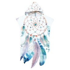 s-sportplus 沙灘連帽毛巾衣 柔軟吸水速乾 海灘泳池必備時尚連帽浴巾, 捕夢網, 1件