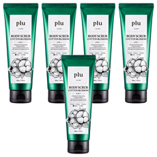 plu 身體去角質霜 Cotton Blossom, 3合1去角質, 滋潤和亮膚效果, 200g, 5條