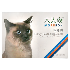 MORESON 木入森 貓咪保腎利, 蔓越莓+枸橼酸铁+壳聚糖, 30 粒, 1盒