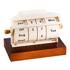 上手家居 米白色 10.5 x 6.5 x 7cm 萬年曆桌曆, 1個