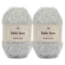 brandyarn Bubble Queen系列 菜瓜布線 90g, 淺灰色, 2捲