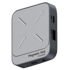 Hagibis 鋁合金雙面磁吸Type-C擴充器，多功能USB集線器，適用於筆記型電腦和平板電腦, 1入, 太空灰