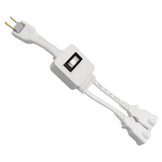 Mayka 明家 1對2轉接線 SP-202S-30 2孔1開關2插座, 30cm, PS-202S, 1組