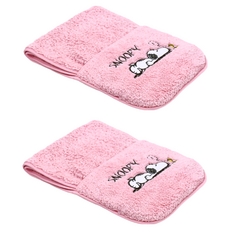 MORINO 摩力諾 SNOOPY超細纖維口袋型運動巾 SN607, 莓粉色, 2條