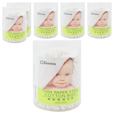 Simba 小獅王辛巴 細紙軸棉花棒, 200支, 6罐