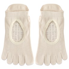 NICOFUN 愛定做 腳背簍空止滑瑜伽襪 女襪 FYK245TOE0 ,40g, 22~24.5cm, 米白色