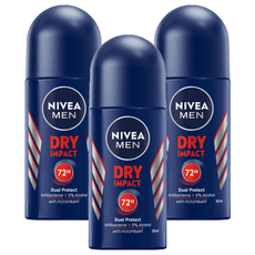 NIVEA 妮維雅 男士止汗爽身乳液 乾適活力, 50ml, 3瓶