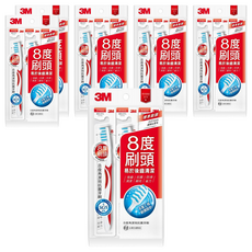3M 8度角潔效抗菌牙刷 纖細尖柔毛 標準刷頭 顏色隨機, 3支, 6包