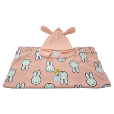 miffy 米飛 正版授權兒童連帽浴袍 120 x 60cm, 淺粉, 1個