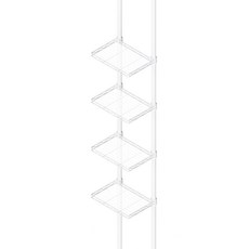 dayneeds 日需百備頂天立地烤漆收納架 + 搭ㄇ網 30 x 20cm 4片 + PP板 4片, 白色