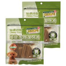Chewy Time 健康時刻 全犬螺旋雙效無穀潔牙骨 無添加防腐劑, 鱉蛋爆毛, 120g, 2包