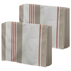 J&N 現代條紋印花微波爐罩 2個套裝 防磁波 棉/麻/藤, 49 x 33cm, 橘色, 1組