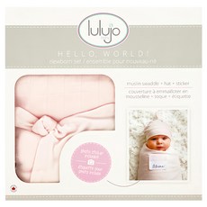 lulujo 竹纖維帽子包巾組, 天然防蟎抗菌, 柔軟親膚, 粉紅色