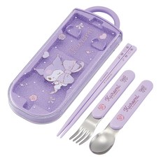 Skater 銀離子兒童餐具三件組, 湯匙 + 叉子 + 筷子 + 收納盒, 庫洛米, 1組