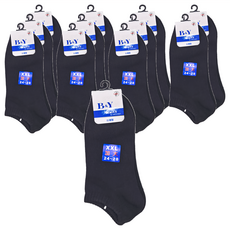 寶立昌襪子 船型襪, 加大尺寸 24-28, 台灣製, 黑色, 26~28cm