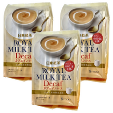 日東紅茶 皇家奶茶 低咖啡因 北海道產全粉乳使用, 12.5g, 8條, 3袋