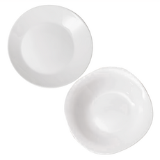 FRANCASINO 弗南希諾 方圓盤二件組 白玉玻璃 耐熱玻璃, 方盤 + 圓盤, 1組