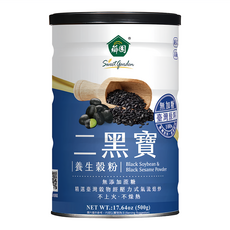 薌園 二黑寶養生穀粉 無糖黑豆黑芝麻粉 台灣製造 營養豐富 健康養生, 500g, 1罐