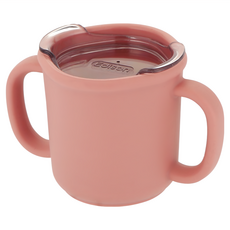 Edison 愛迪生 矽膠學習水杯(附杯蓋) 150/200ml 韓國生產, 粉色, 1個